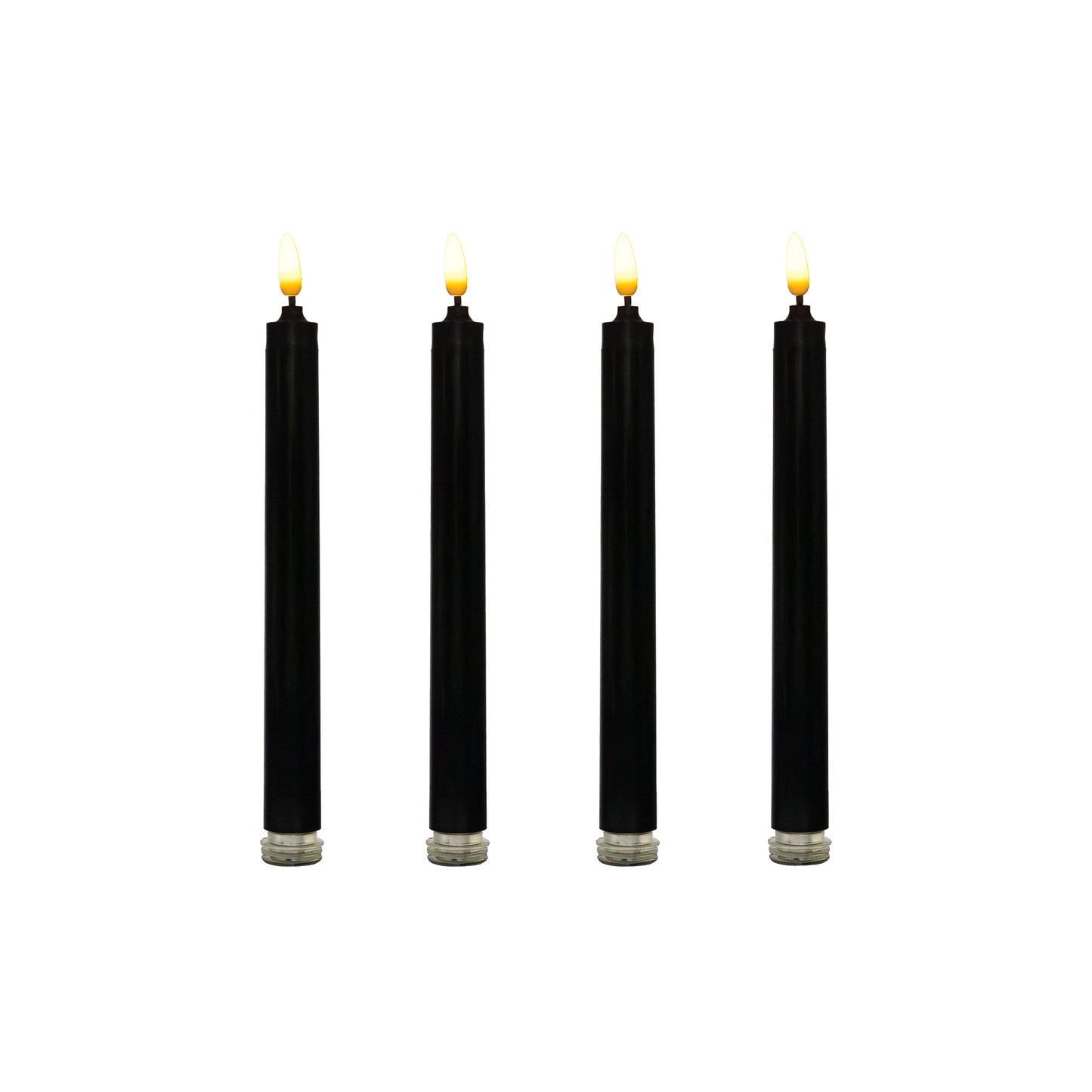 Battery-Operated 3D Wick Flame Taper Candles - Set of 4