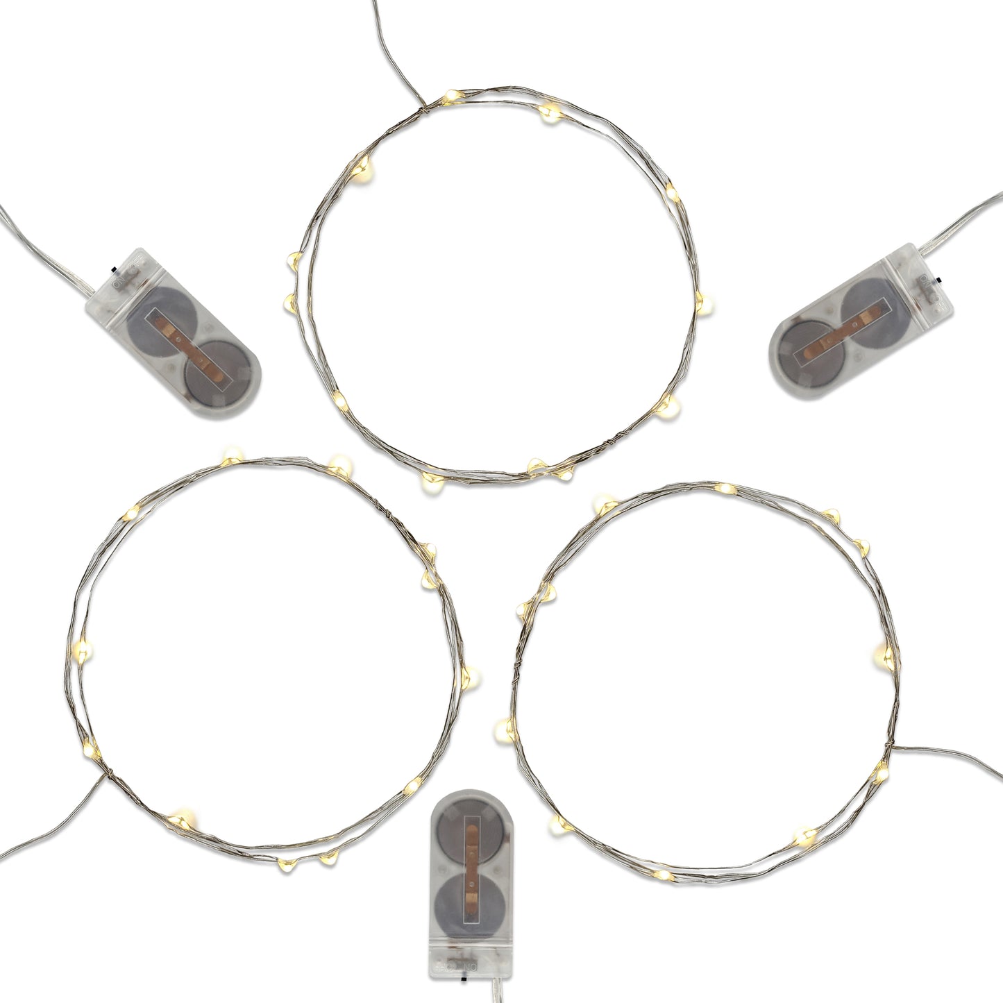 Battery-Operated LED Fairy String Lights - Set of 3