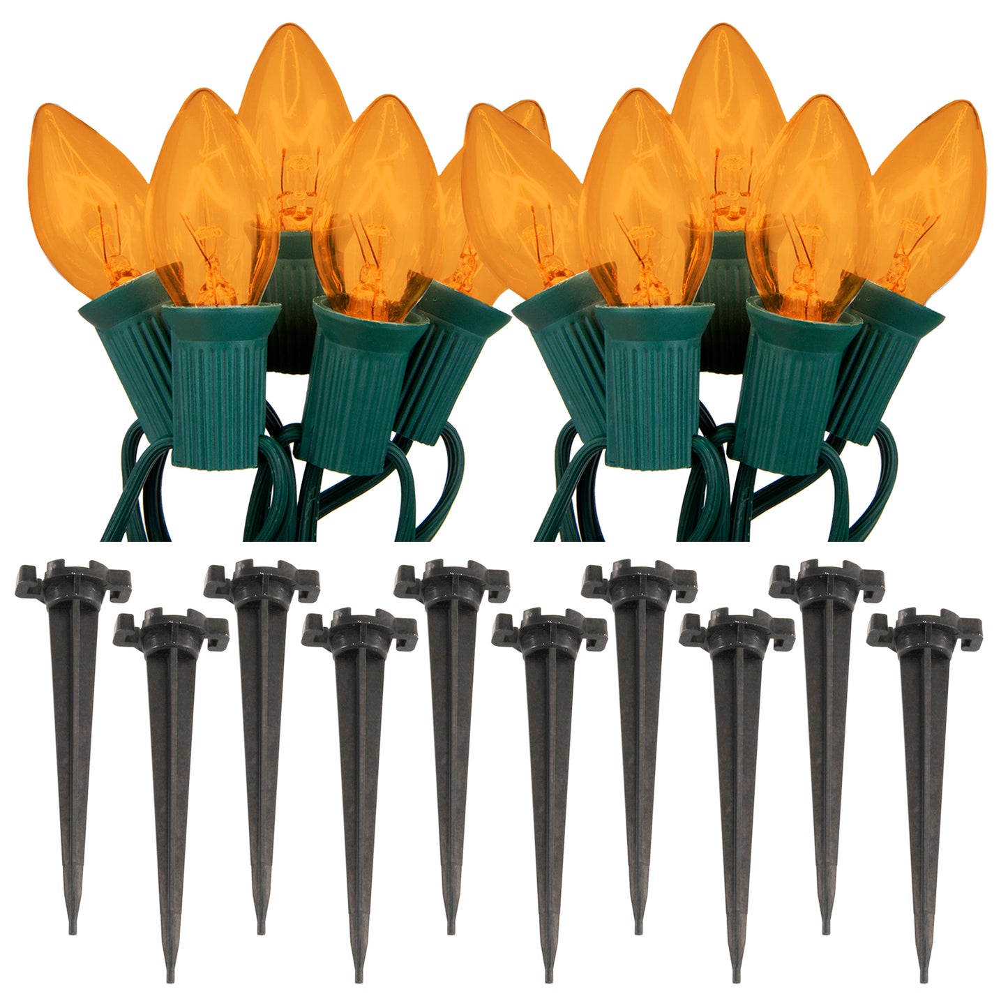 Electric Incandescent Pathway Lights with 10 Bulbs