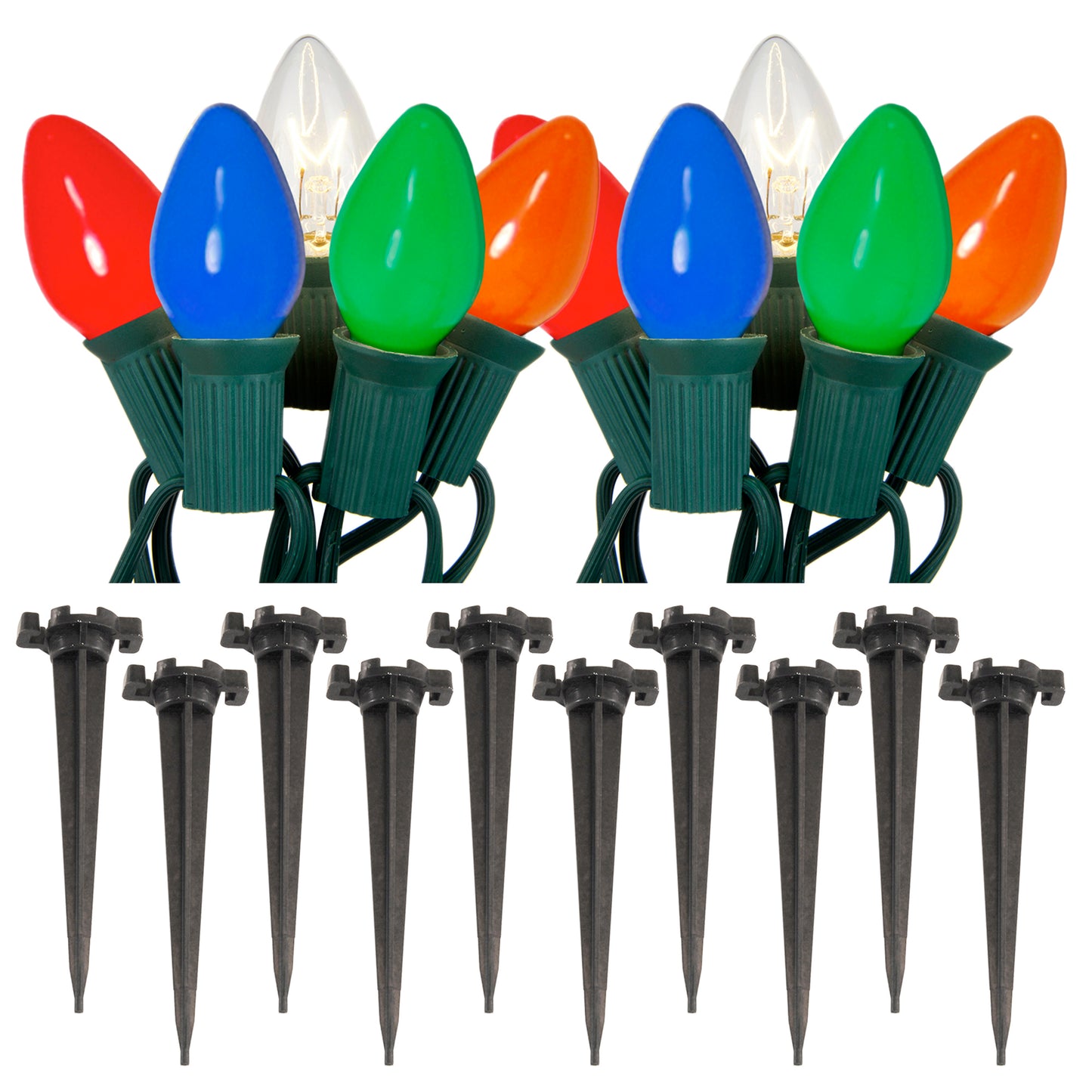 Electric Incandescent Pathway Lights with 10 Bulbs