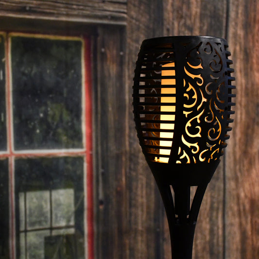 Solar-Powered Flame-Effect LED Torch