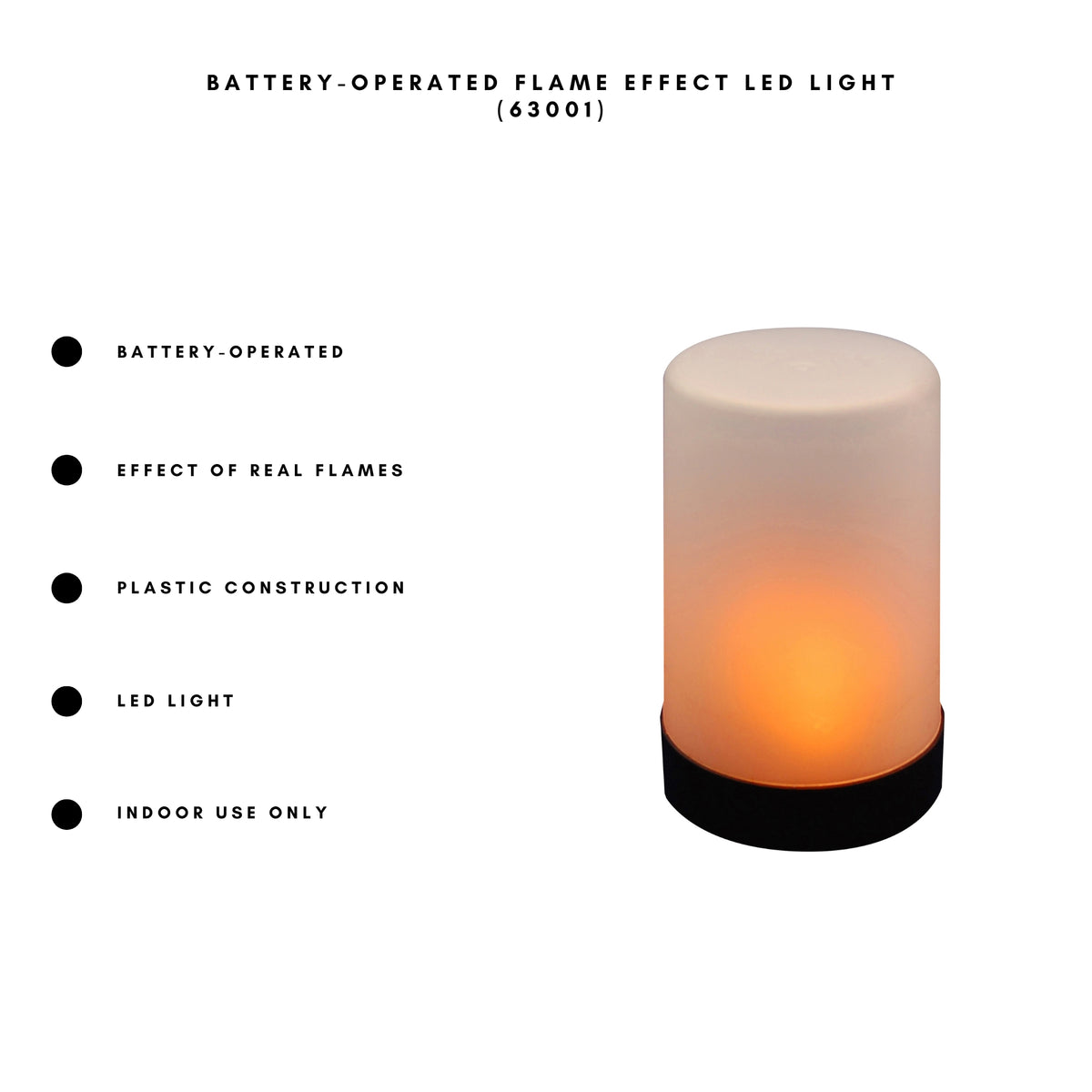 Battery-Operated Flame-Effect LED Light