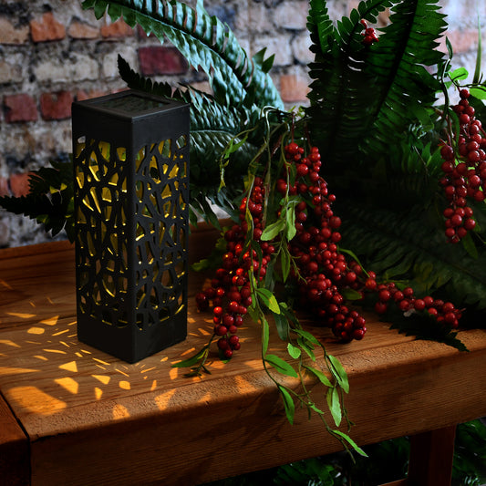 Solar-Powered Garden/Tabletop Lights, Black - Set of 4