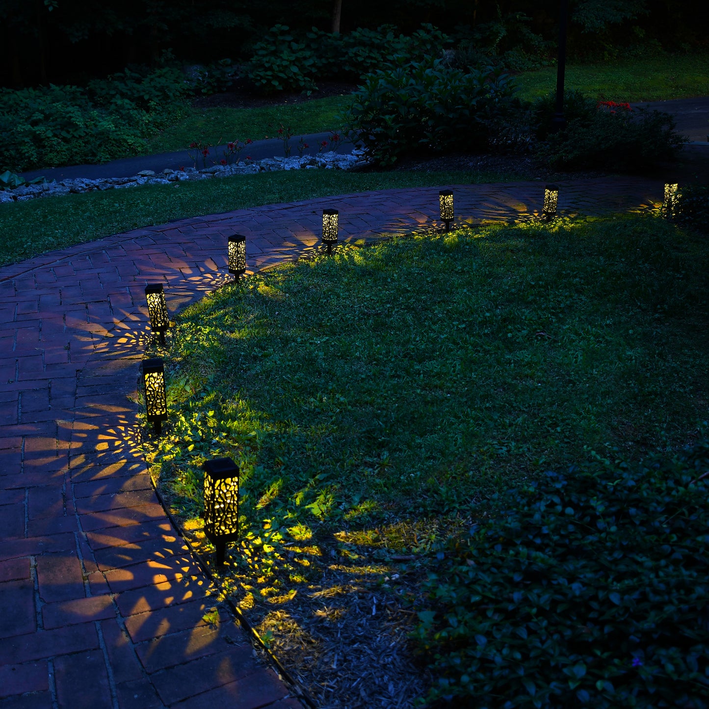 Solar-Powered Garden/Tabletop Lights, Black - Set of 4