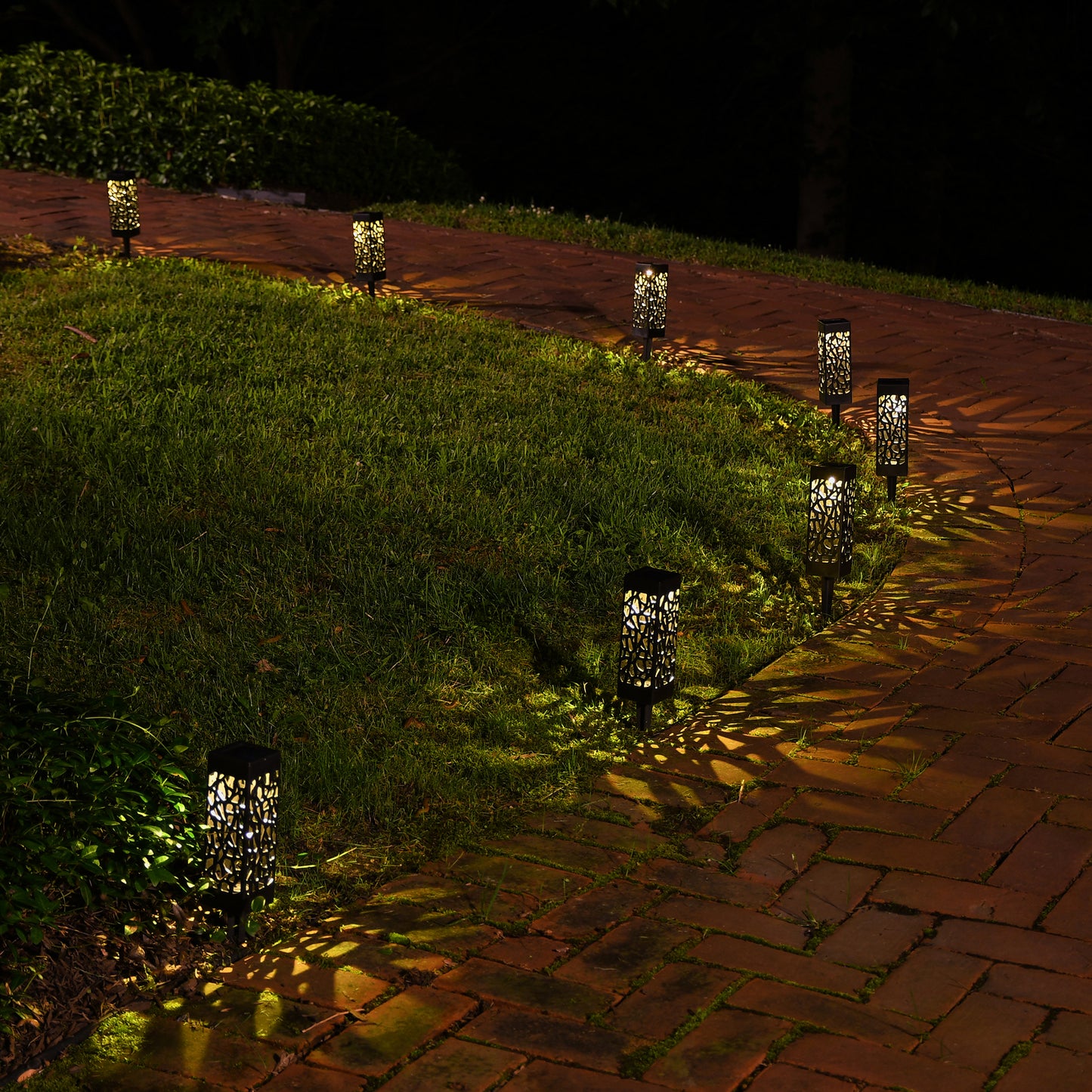 Solar-Powered Garden/Tabletop Lights, Black - Set of 4