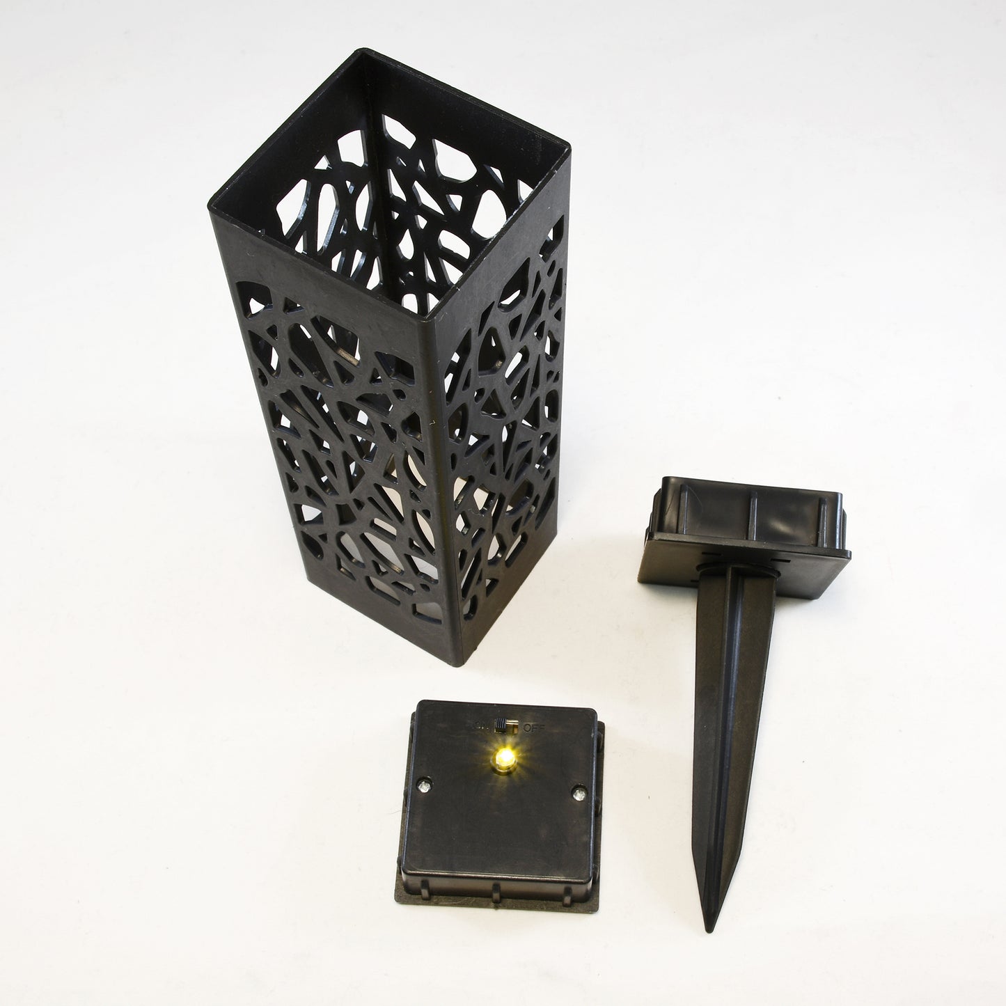 Solar-Powered Garden/Tabletop Lights, Black - Set of 4
