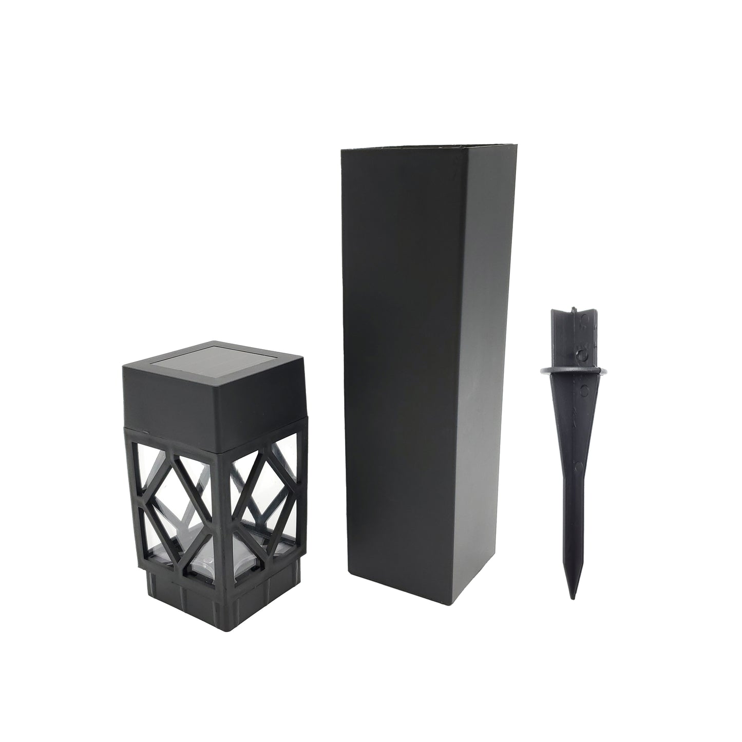 Solar-Powered Garden Lights, Black - Set of 4