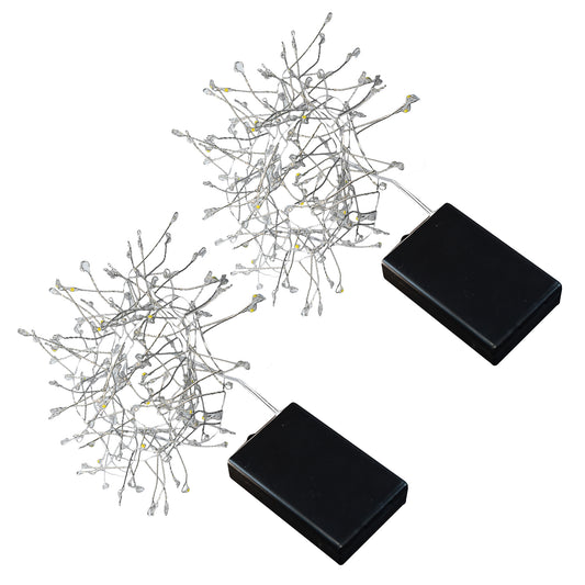 Battery-Operated LED Firecracker Fairy String Lights - Set of 2