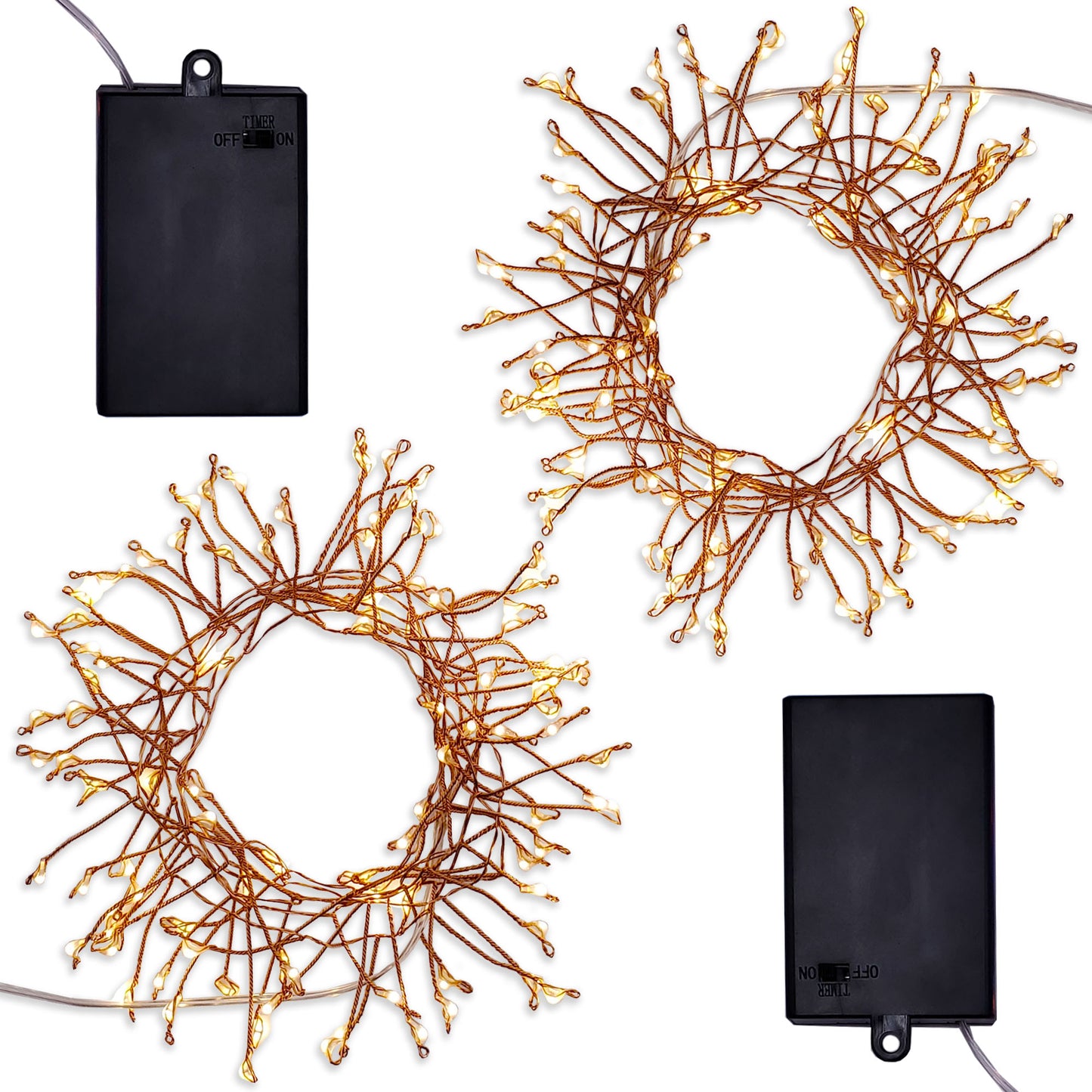 Battery-Operated LED Firecracker Fairy String Lights - Set of 2