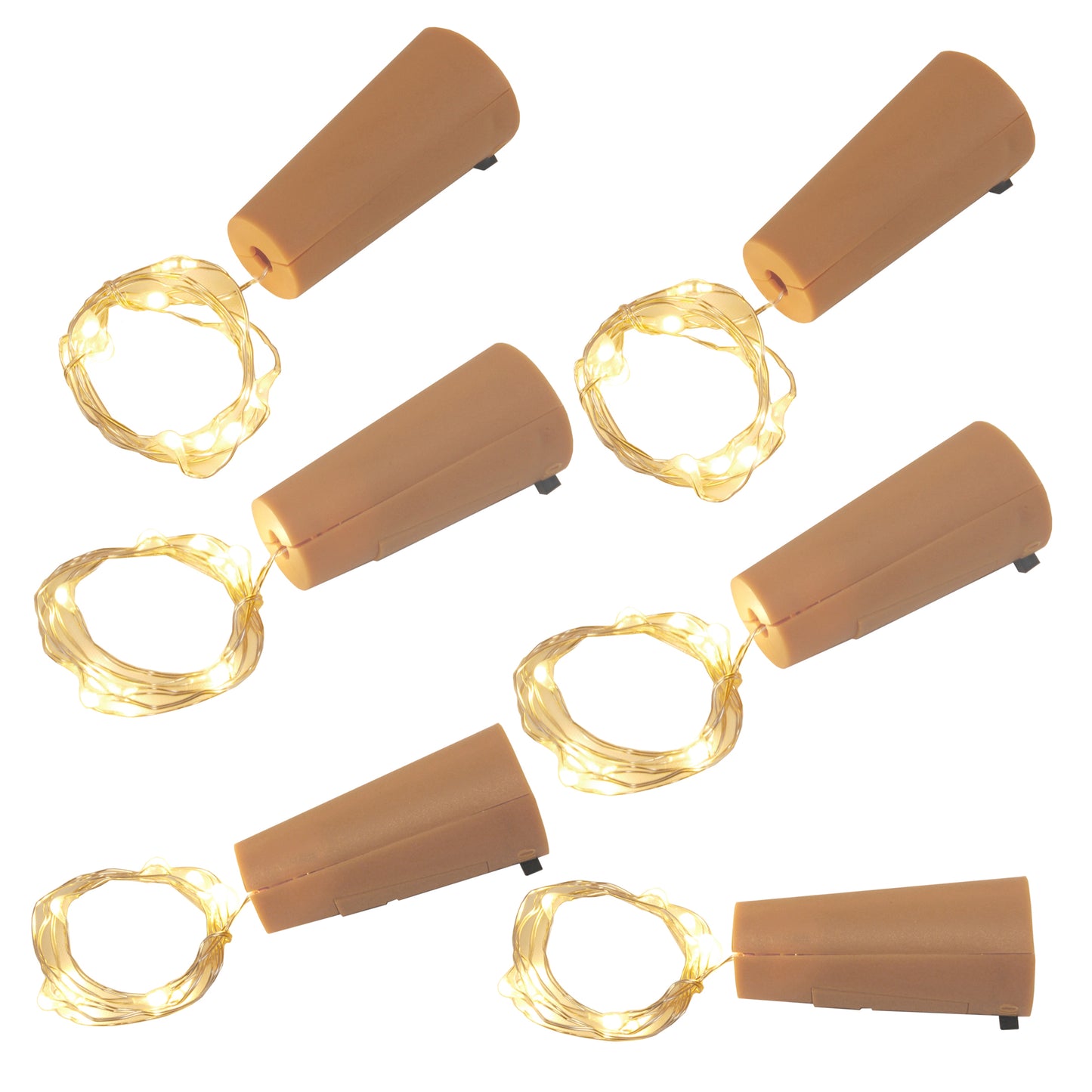 Battery-Operated Wine Cork with Fairy String Lights - Set of 6