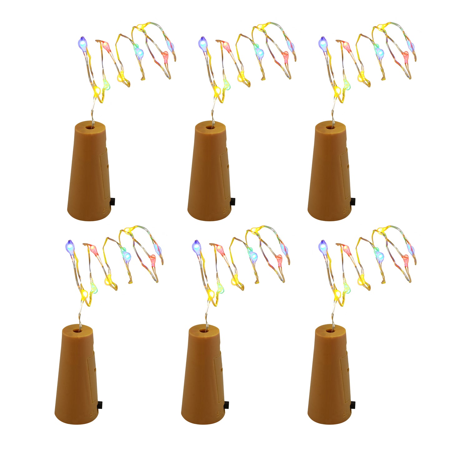 Battery-Operated Wine Cork with Fairy String Lights - Set of 6