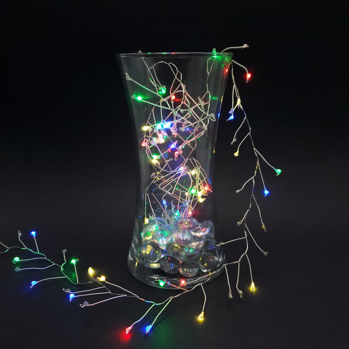 Battery Operated LED Firecracker Fairy String Lights - Set of 2 - Multicolor Lights with Silver Wire