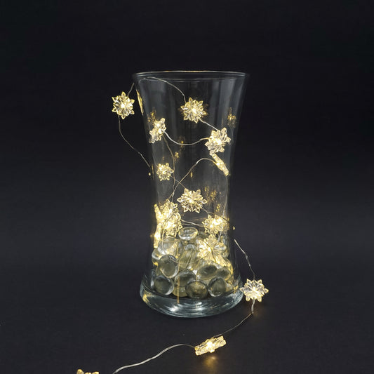 Battery-Operated LED Fairy String Lights with Snowflake - Set of 2