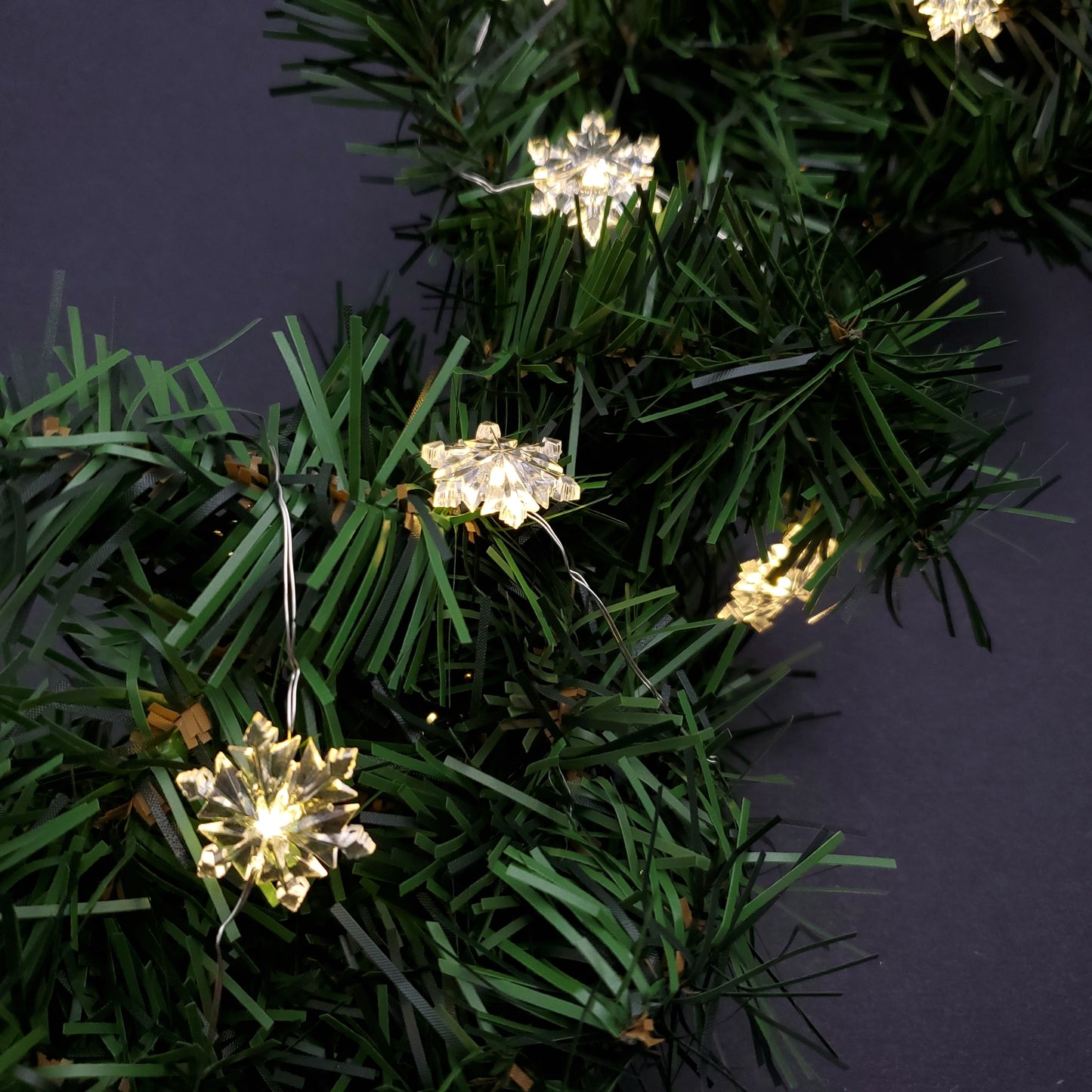 Battery-Operated LED Fairy String Lights with Snowflake - Set of 2
