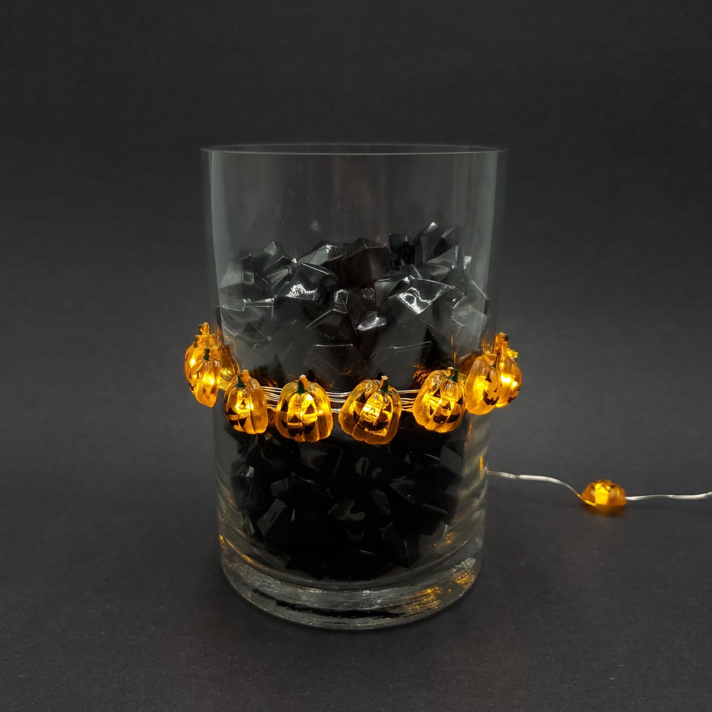 Battery-Operated LED Mini String Lights with Jack O' Lanterns - Set of 2