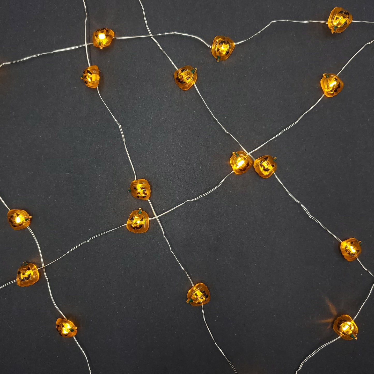 Battery-Operated LED Mini String Lights with Jack O' Lanterns - Set of 2