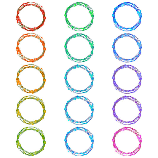 Battery-Operated Fairy String Lights with Remote Control, Multi-Function - Set of 2