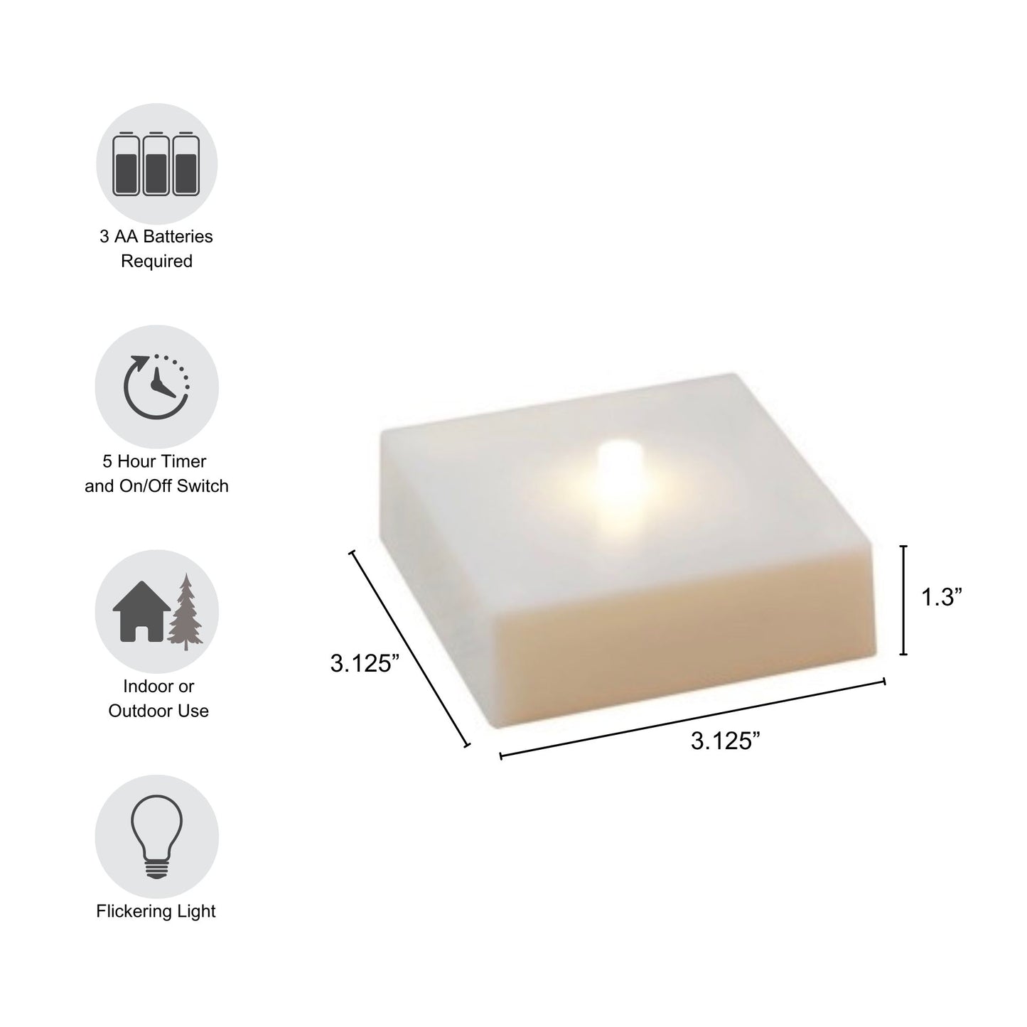 Battery Operated LED Lights with Timer - Set of 6
