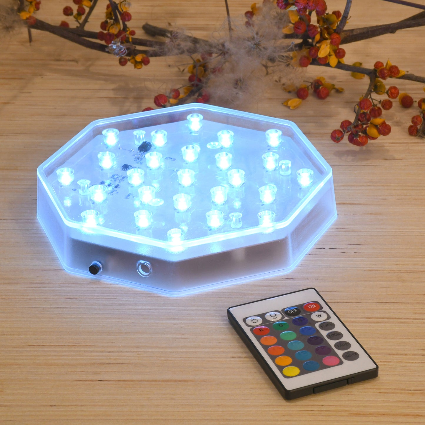 Battery-Operated Multi-Function Base Light with Remote Control