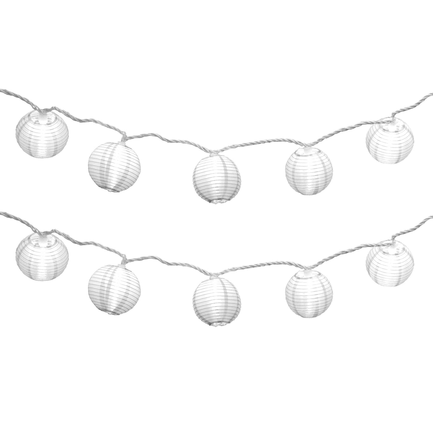Electric String Lights with 10 Nylon Lanterns