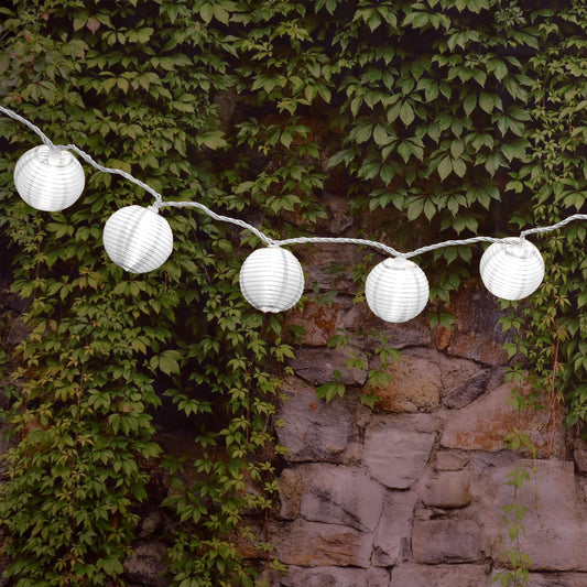 Electric String Lights with 10 Nylon Lanterns