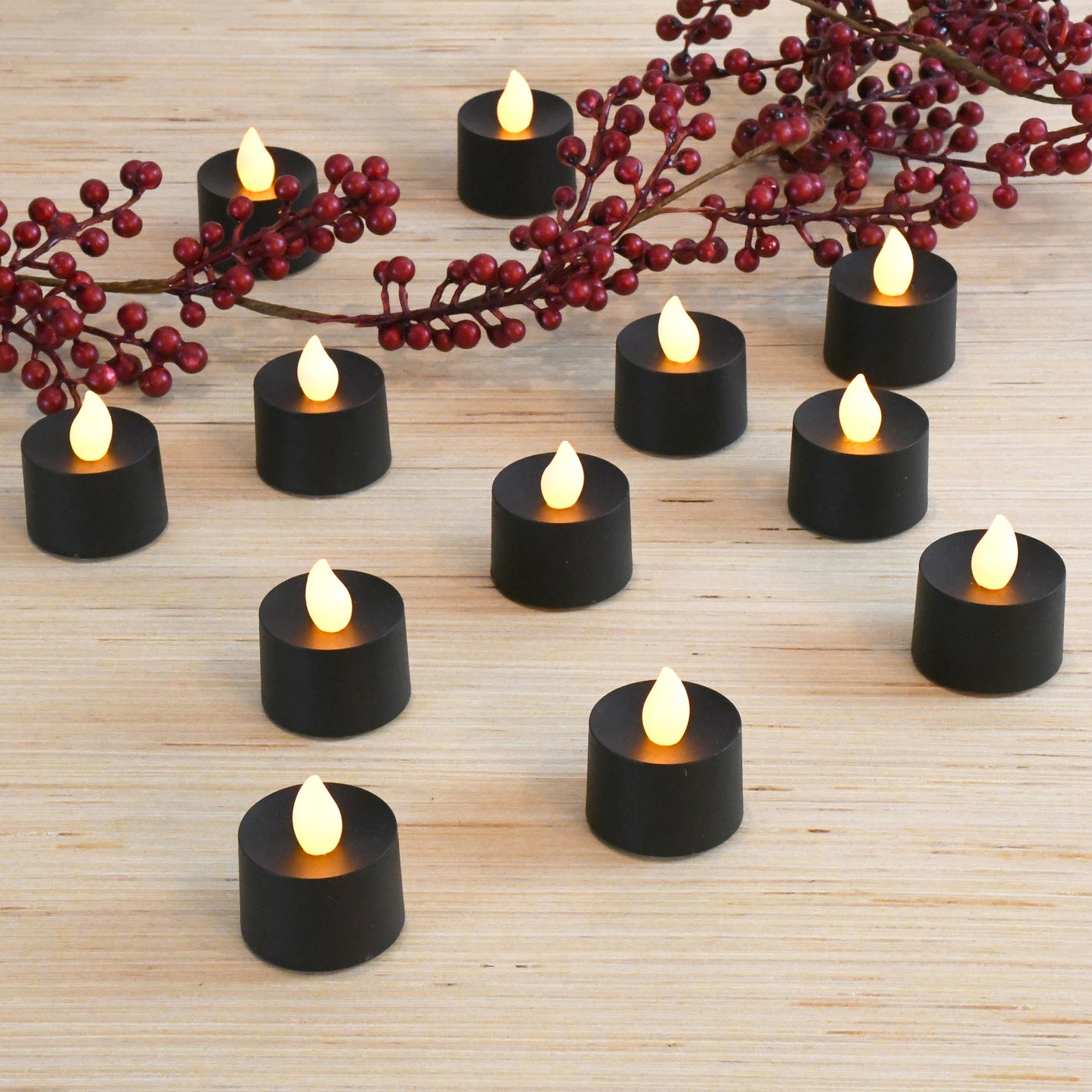 Battery-Operated Tea Light Candles - Set of 12