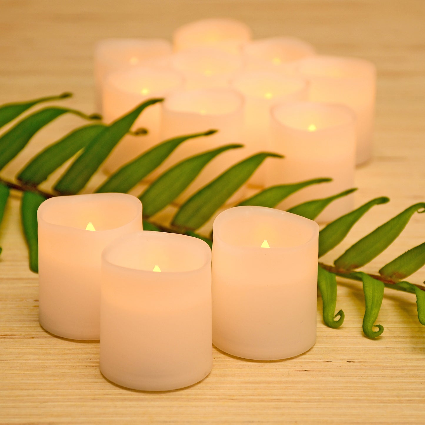 Battery-Operated LED Votive Candles - Set of 12