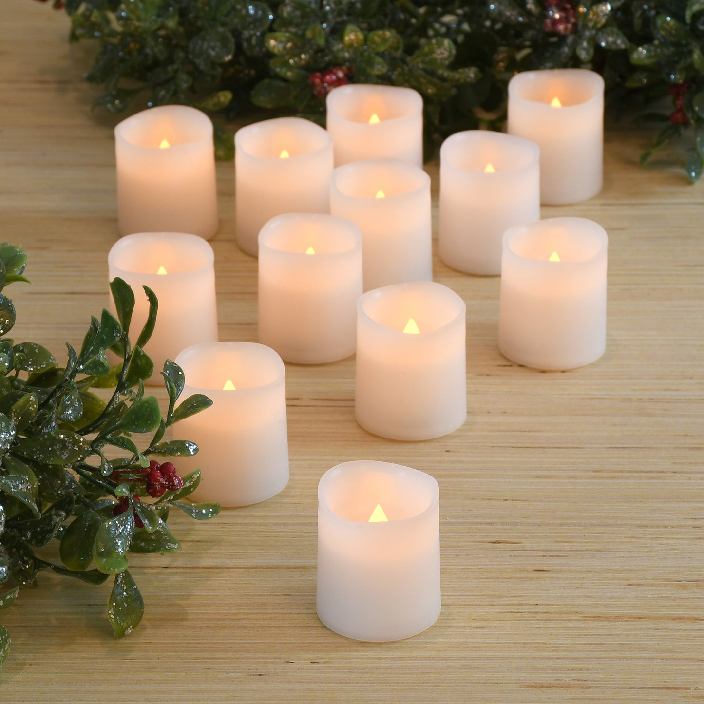 Battery-Operated LED Votive Candles - Set of 12