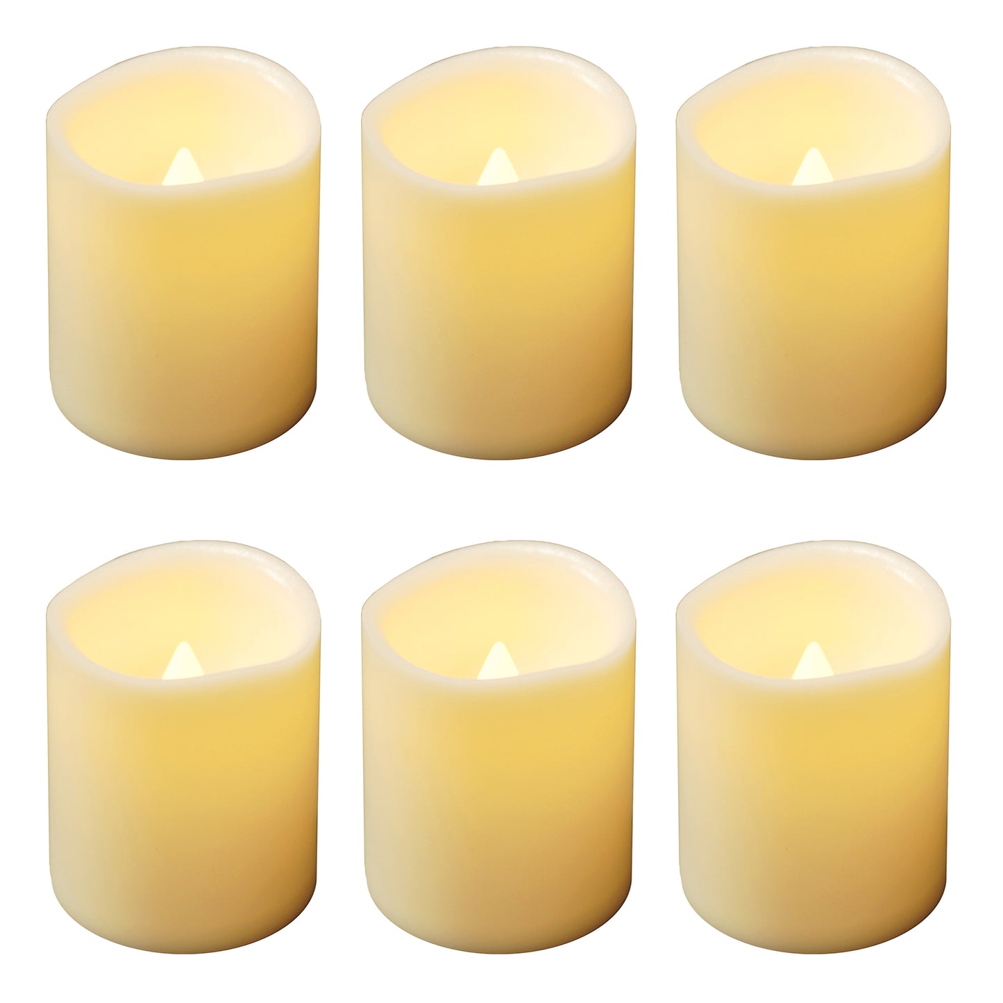 Battery-Operated LED Mini Pillar Candles - Set of 6