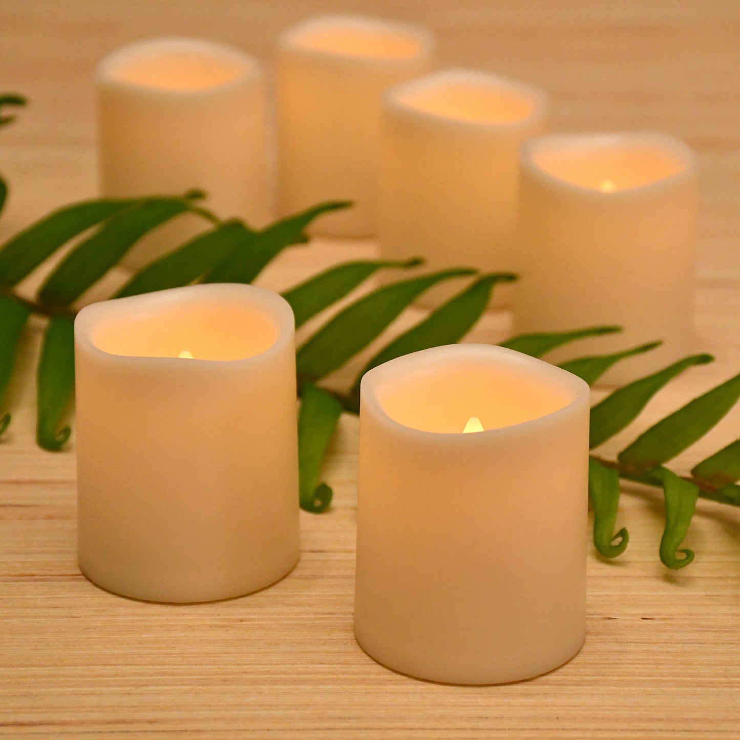 Battery-Operated LED Mini Pillar Candles - Set of 6