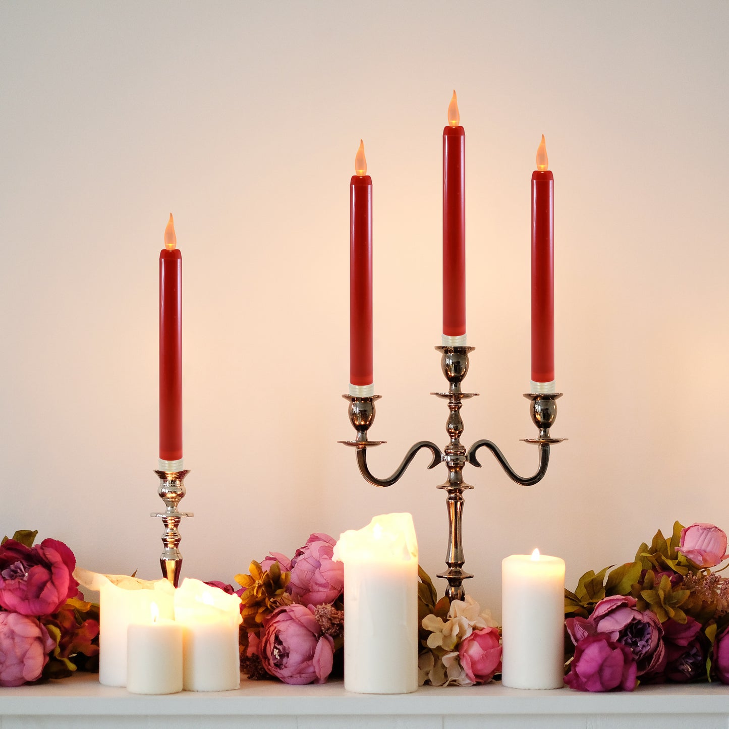 Battery-Operated Taper Candles - Set of 4