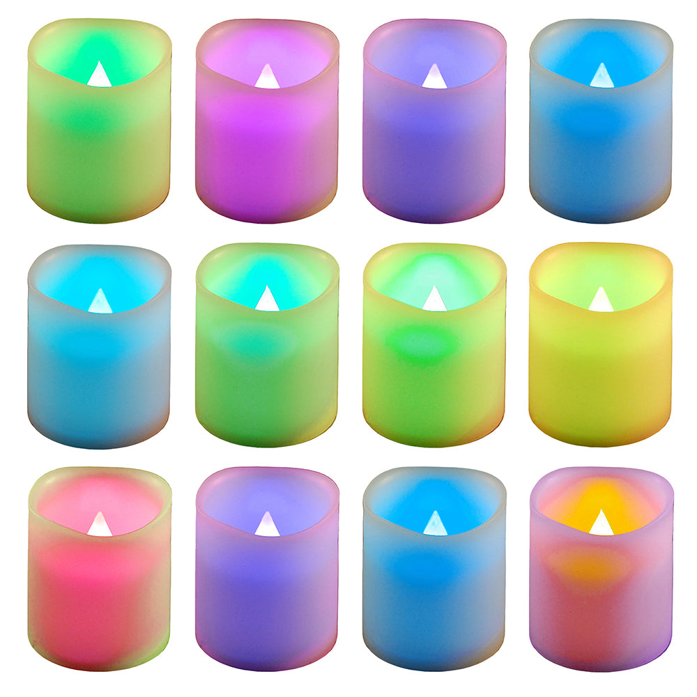 Battery-Operated LED Votive Candles - Set of 12