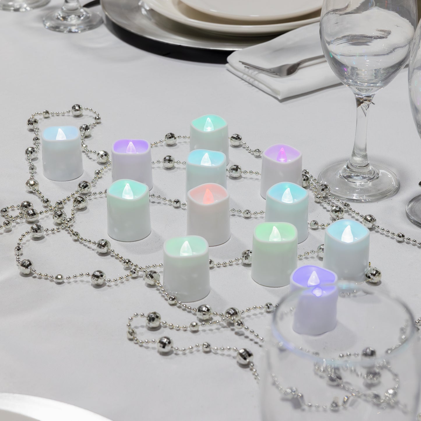 Battery-Operated LED Votive Candles - Set of 12