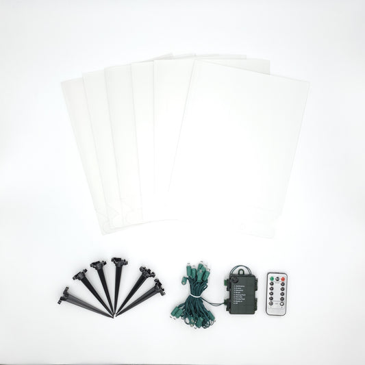 Remote-Controlled Battery-Operated LED Luminaria Kit - Set of Six