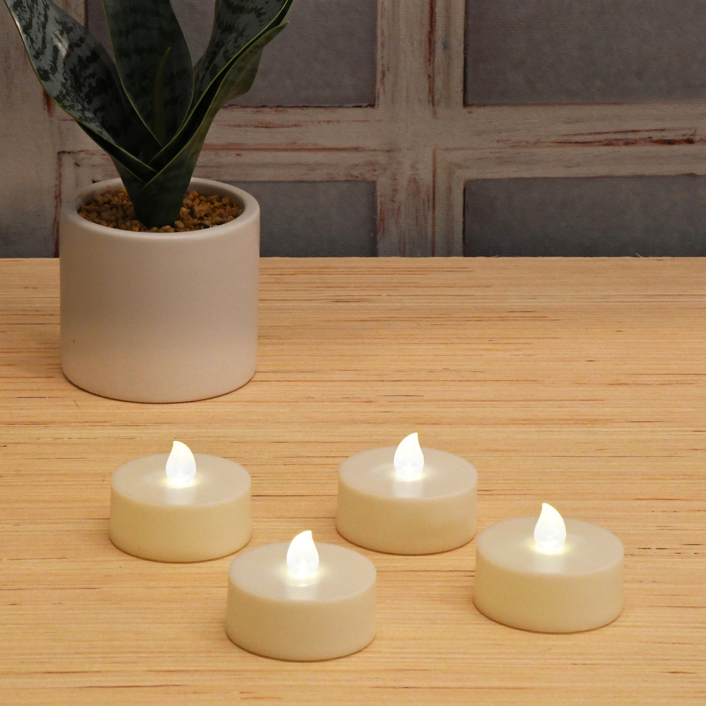 Extra-Large Battery-Operated Tea Lights with Remote Control - Set of 4