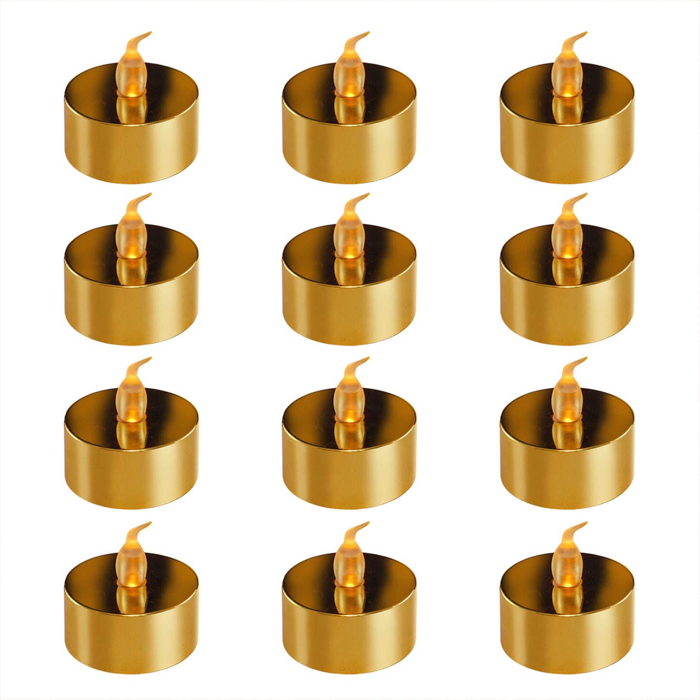 Battery-Operated LED Tea Lights - Set of 12