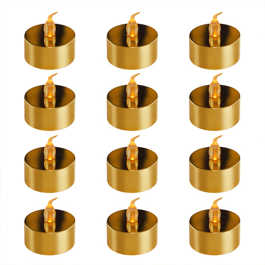 Battery-Operated LED Tea Lights - Set of 12