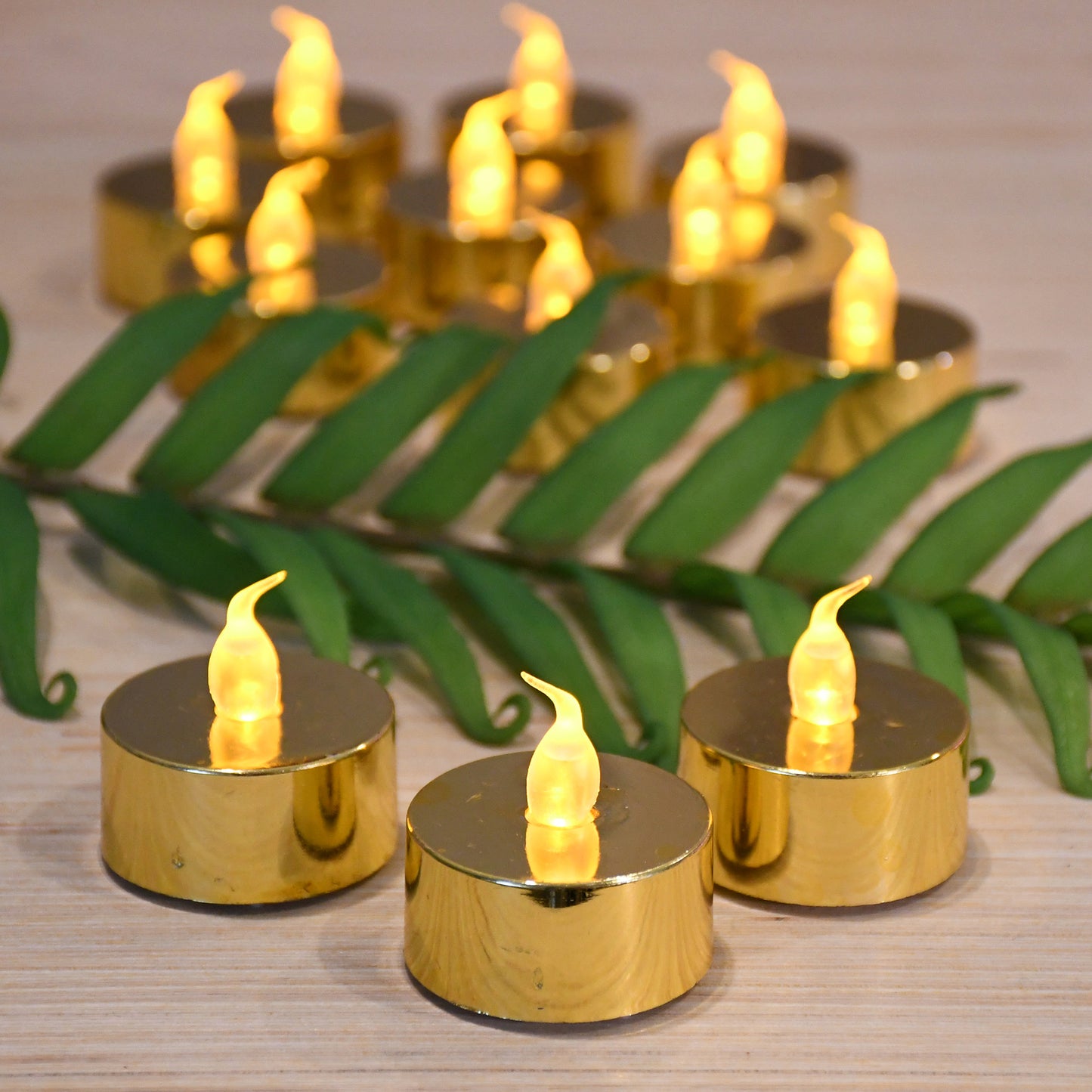 Battery-Operated LED Tea Lights - Set of 12