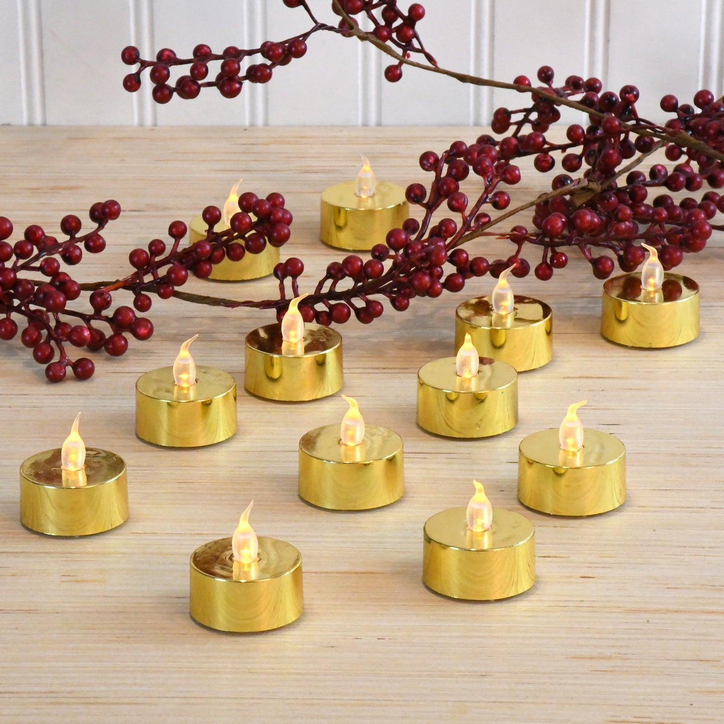 Battery-Operated LED Tea Lights - Set of 12