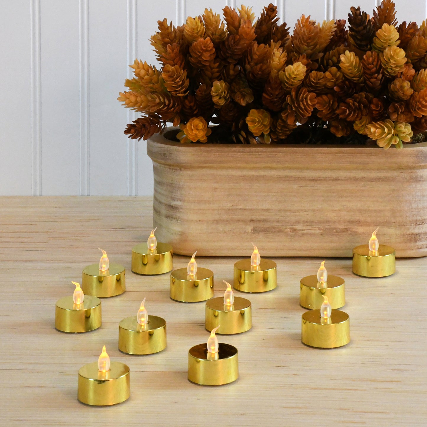 Battery-Operated LED Tea Lights - Set of 12