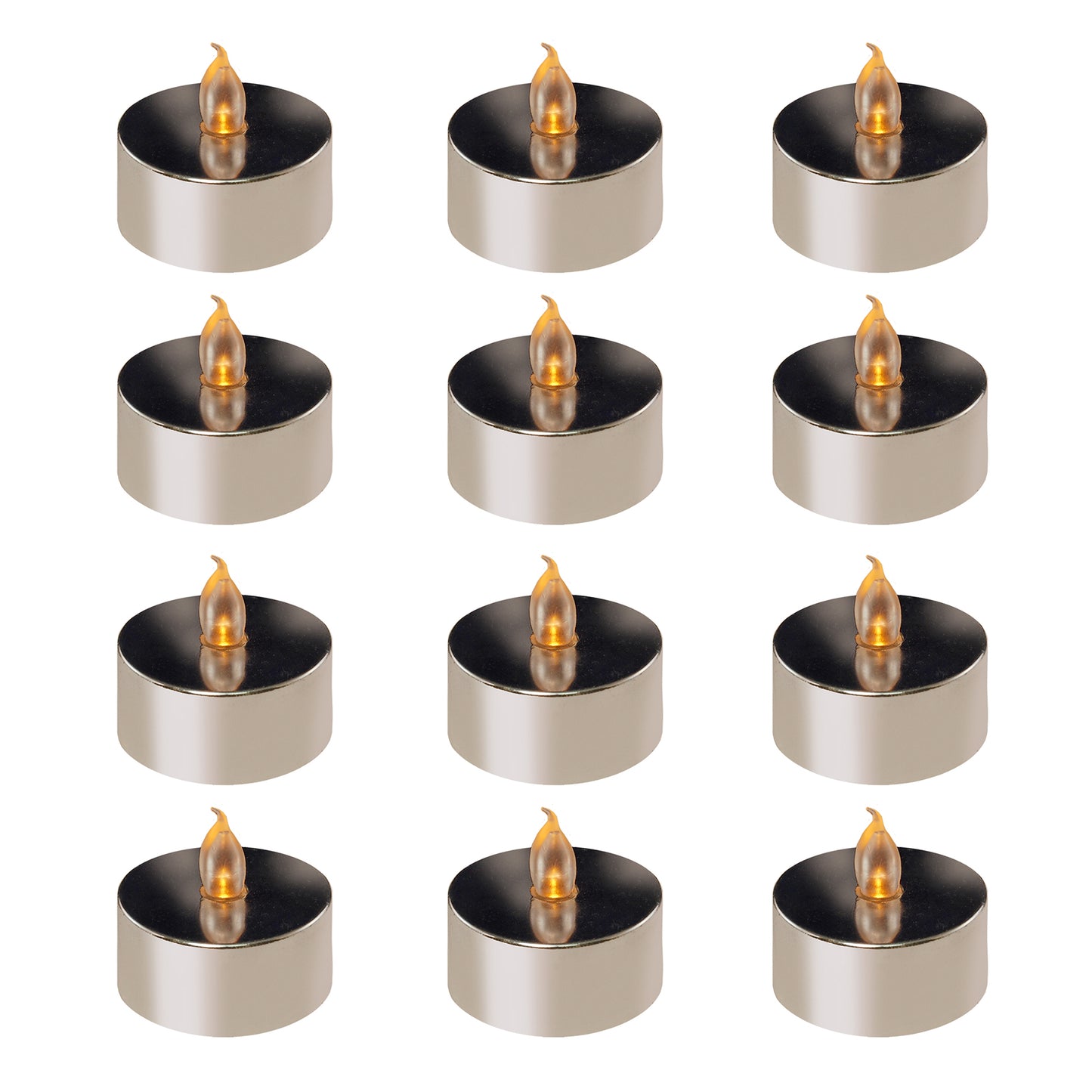 Battery-Operated LED Tea Lights - Set of 12