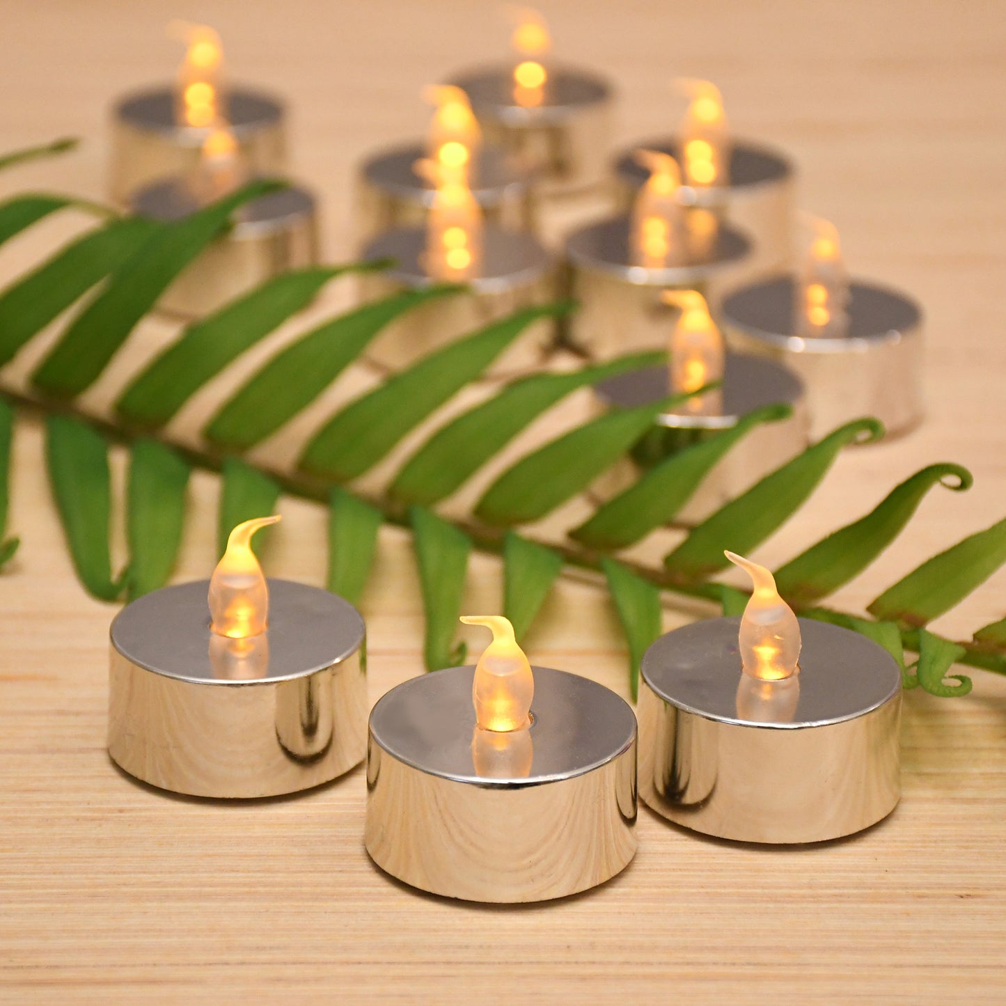 Battery-Operated LED Tea Lights - Set of 12