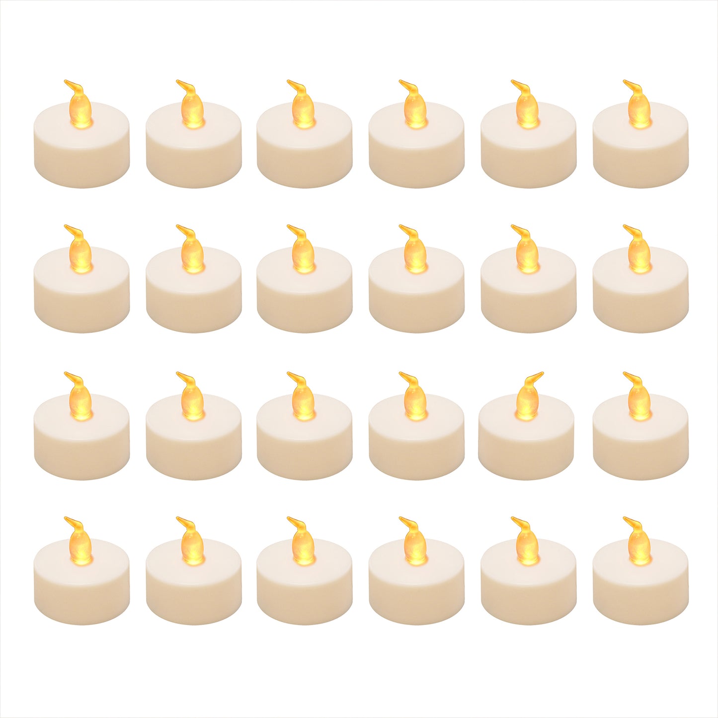 Battery Operated LED Tea Lights - Set of 24 - Amber