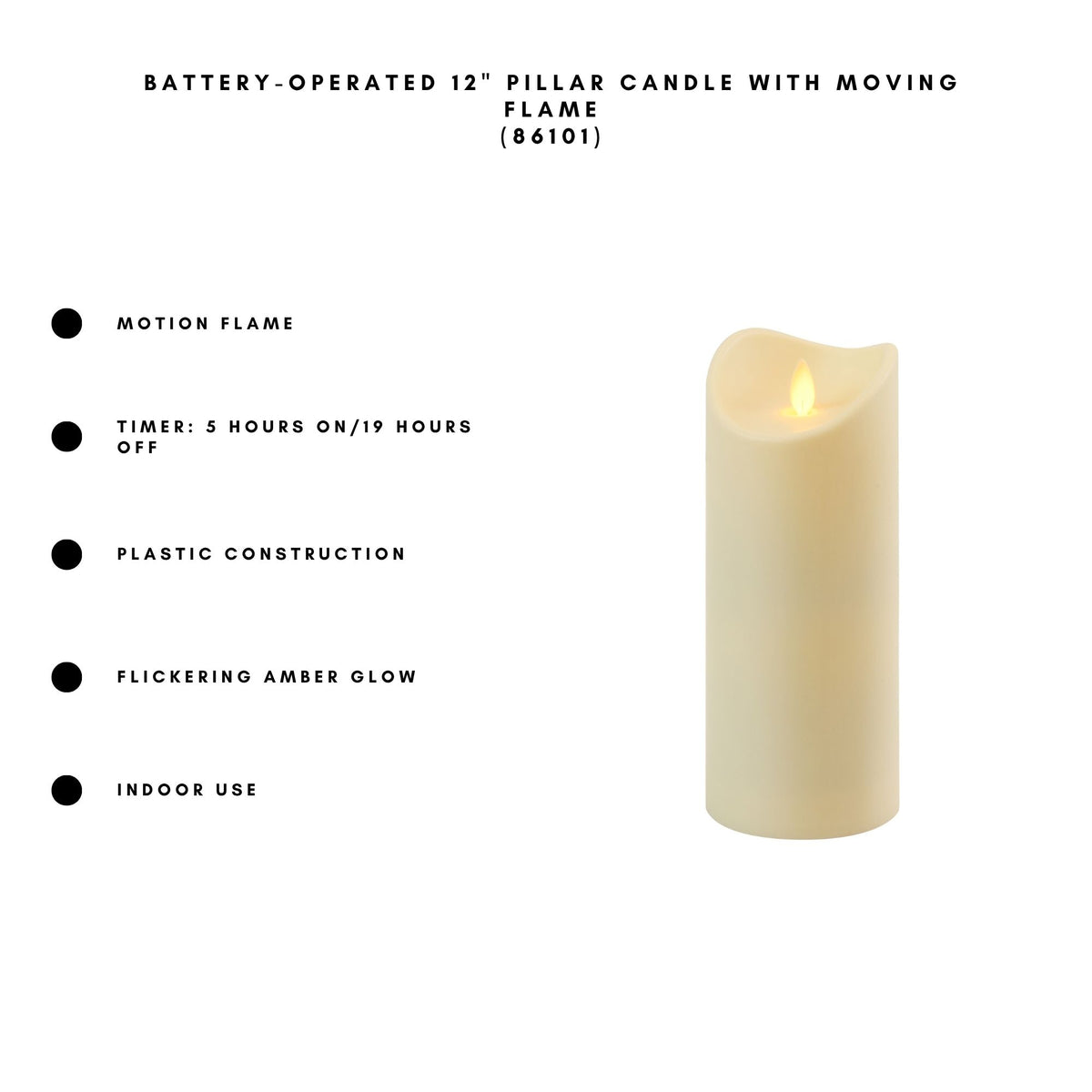 Battery-Operated Pillar Candle with Flickering Flame