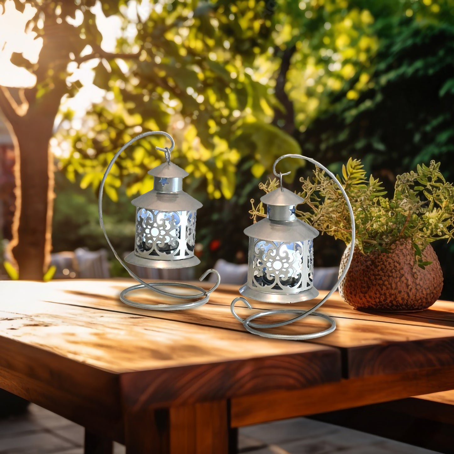 Metal Candleholders - Set of 2