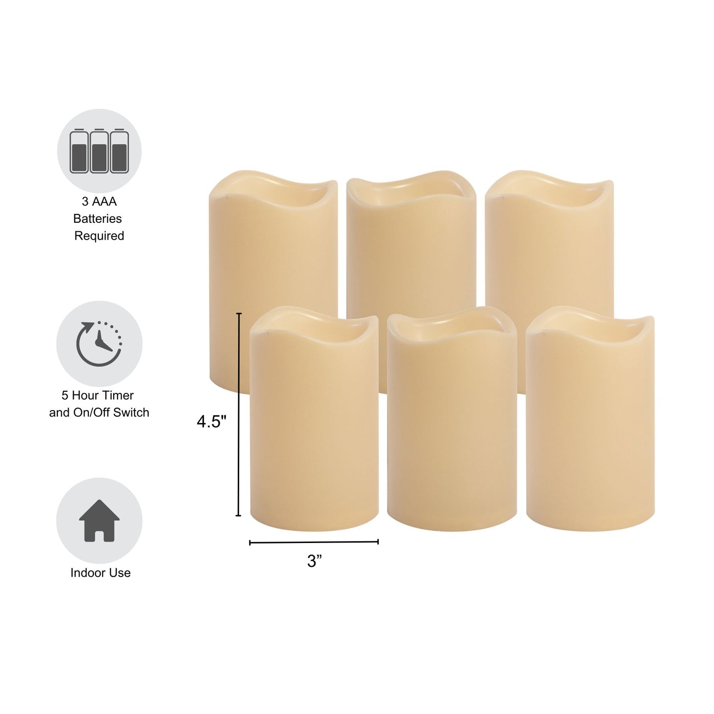 Battery-Operated LED Pillar Candles