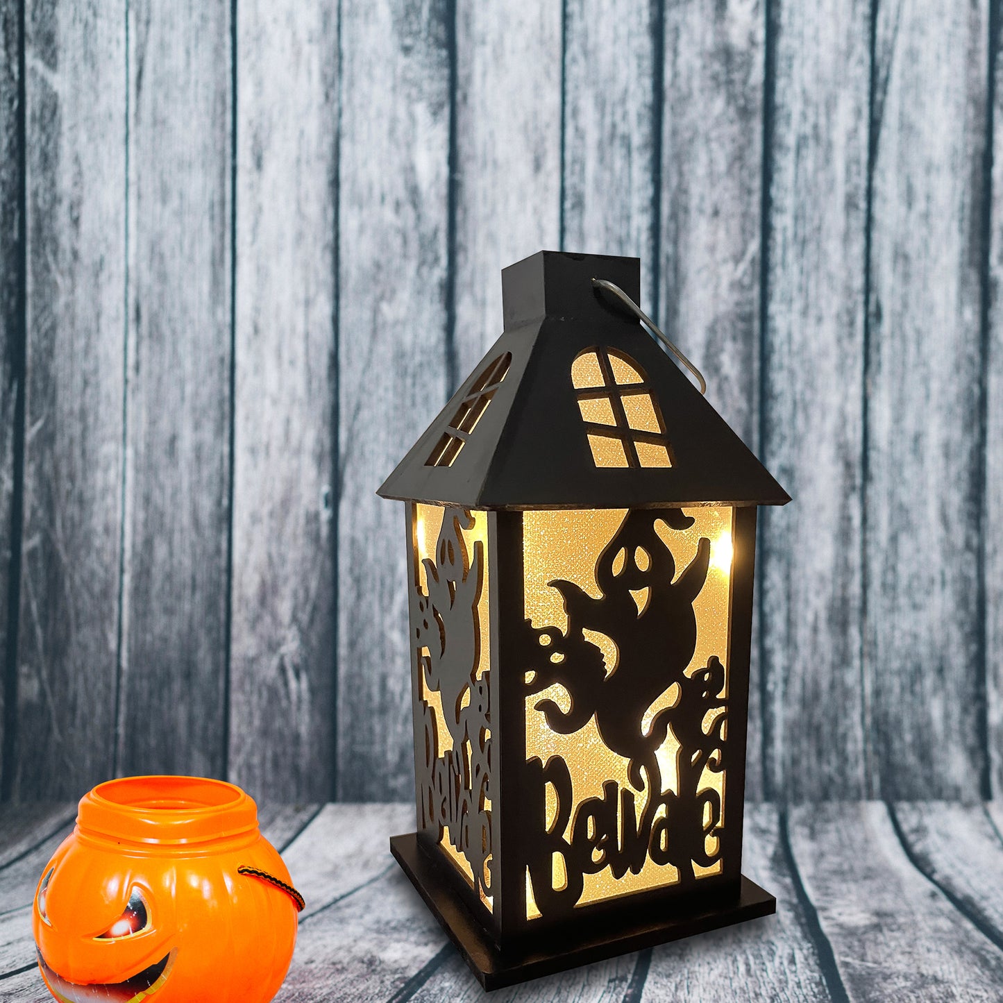 Halloween Lantern with Battery-Operated LED Lights