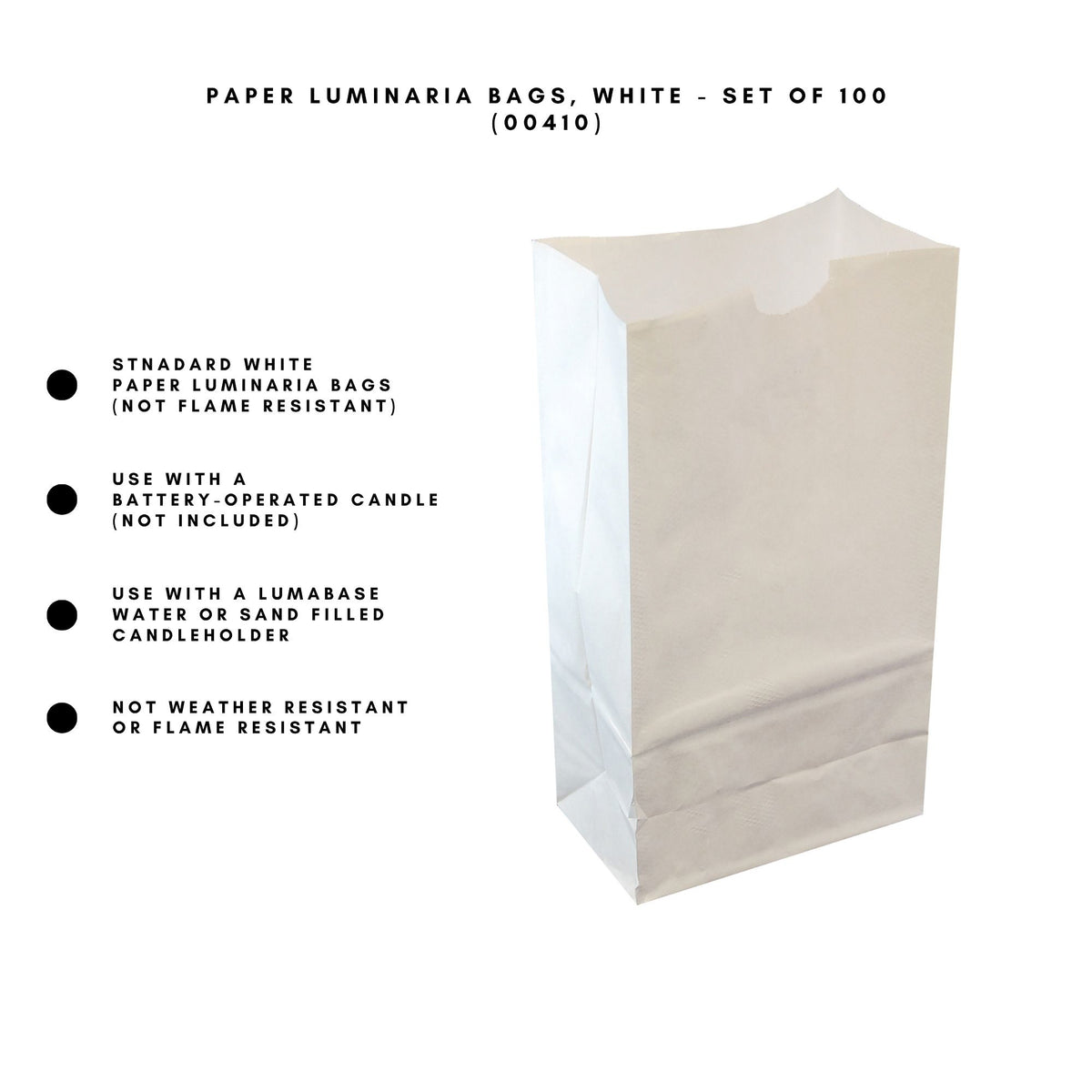 Paper Luminaria Bags - White