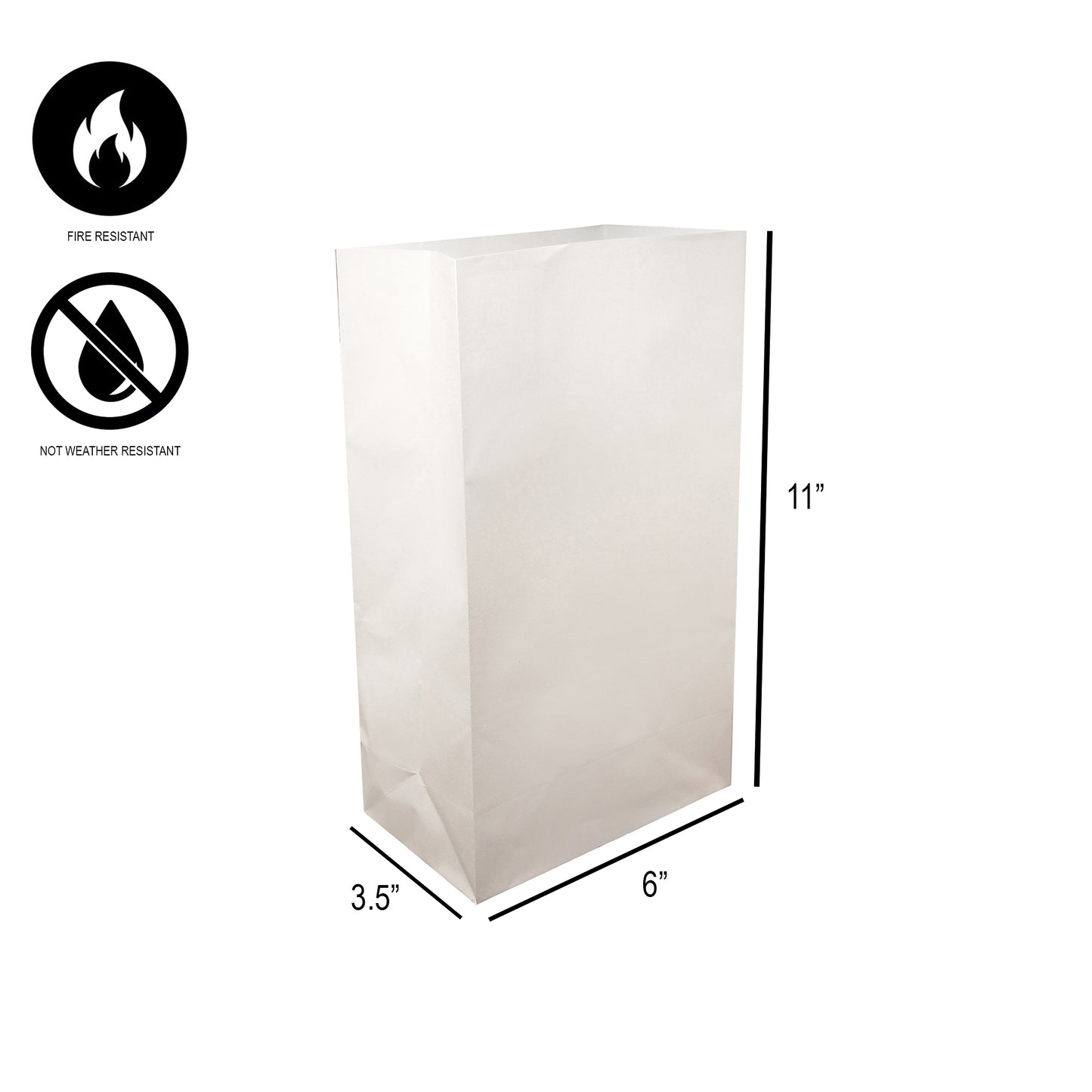 Flame-Resistant Paper Luminaria Bags - White