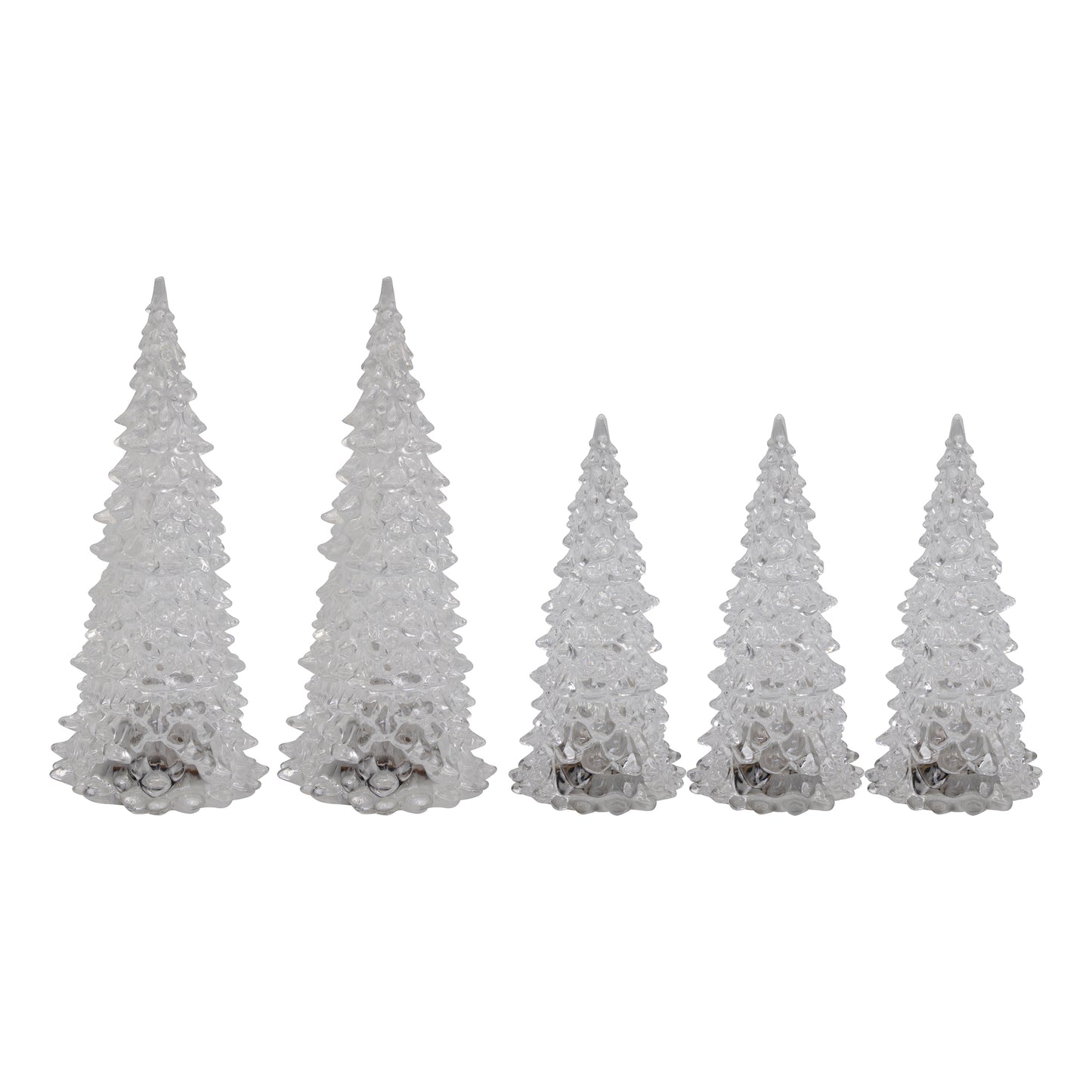Battery Operated LED Crystal Trees - Set of 5